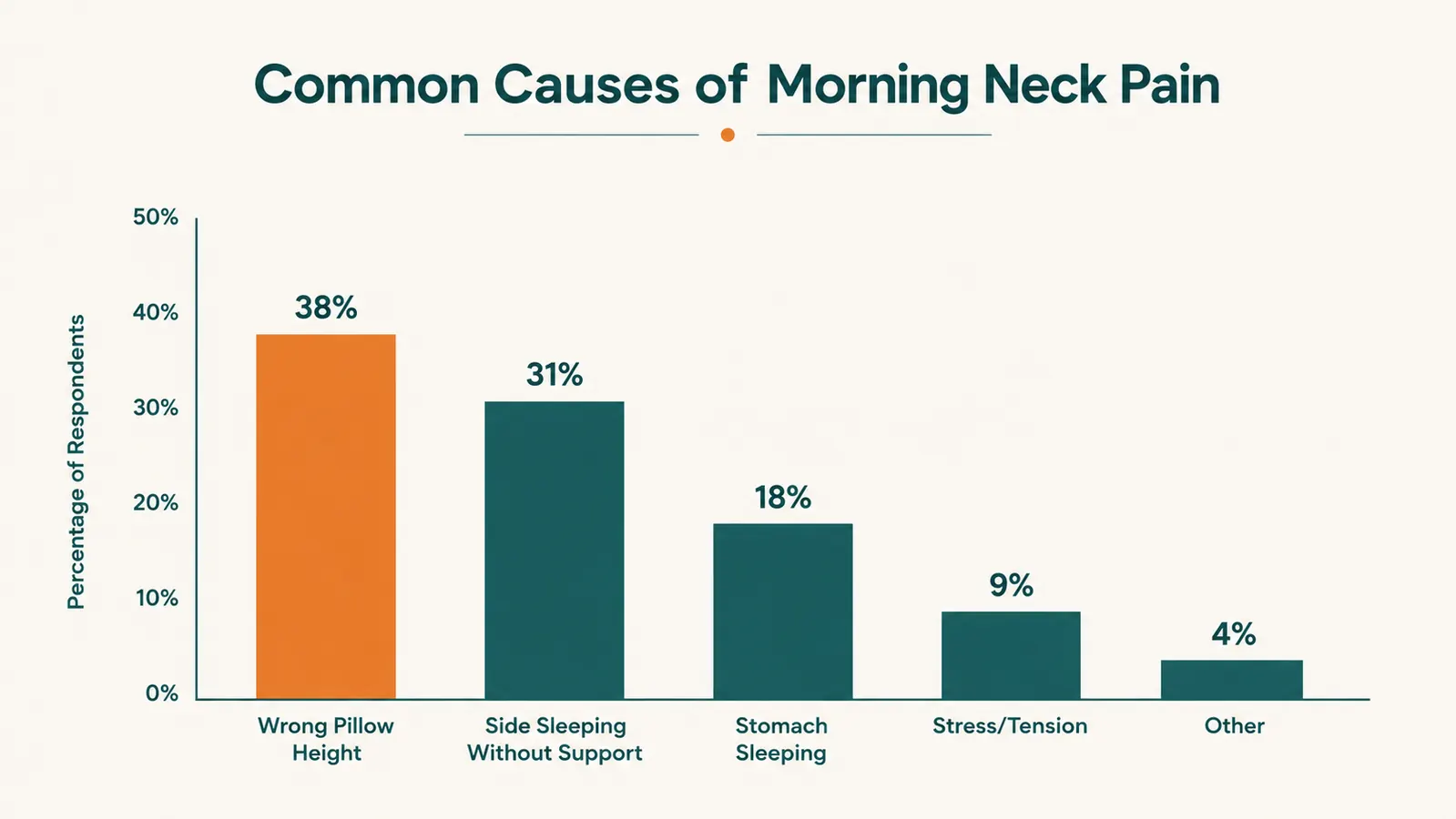 Side-view illustration showing correct spine and neck alignment with a contour cervical pillow versus a flat standard pillow